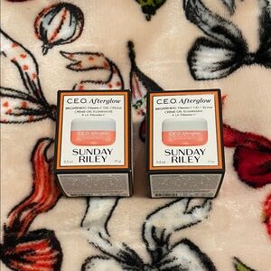 Sunday Riley C.E.O. Afterglow Brightening VitaminC Gel Cream Two 0.5 oz  jars